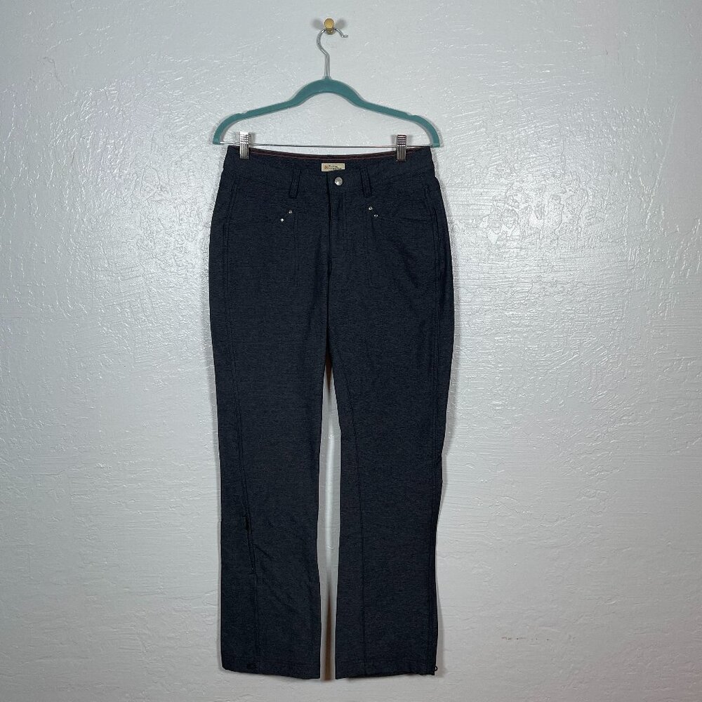 Royal Robbins Women 6 Gray Pants Pockets Stretch Adjustable Cuff Hiking Granola